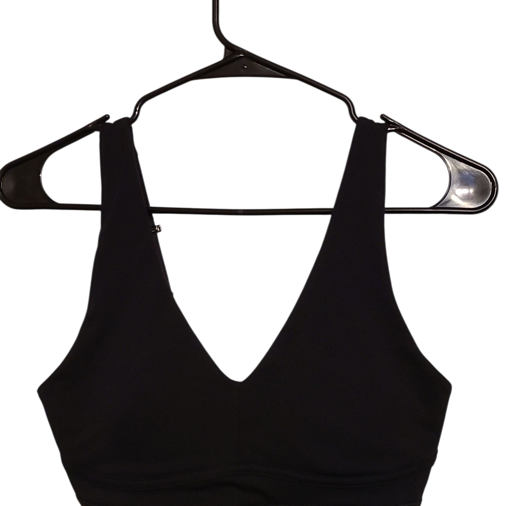 FABATHLETA | BLACK PADDED SPORTS BRA VNECK STYLE SIZE SMALL